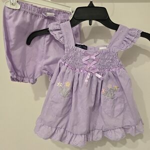 Light Purple Eyelet Baby Dress with Bloomers